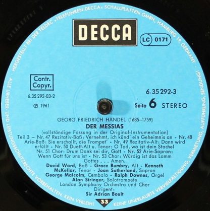 DECCA 6.35292 EK - Der Messias. Vollständige Fassung In Der Orig - Image 6