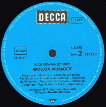 DECCA 6.41690 AN - Apollon Musagète / Pulcinella-Suite - Image 3