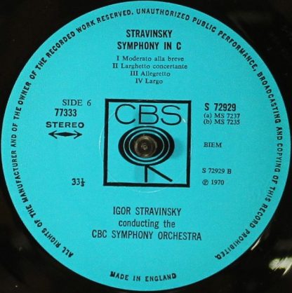 CBS 77333 - In Memoriam Igor Stravinsky 1882-1971 - Image 7