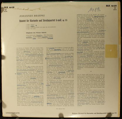 DECCA BLK 16129 - Quintett Für Klarinette Und Streichquartett H- - Image 2