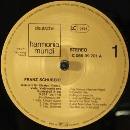 Deutsche Harmonia Mundi 1C 065-99 701 - Forellen-Quintett A-dur - Image 5