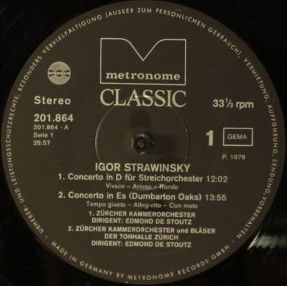 Metronome Classic 201.864 - Dumbarton Oaks / Concerto En Ré / Di - Image 3