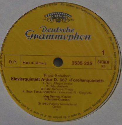 Deutsche Grammophon 2535 225 - Forellen-Quintett / Sonatine A-Mo - Image 2