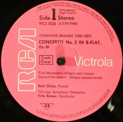 RCA Victrola VICS 1026 - Piano Concerto  No 2 In B Flat Major - Image 3