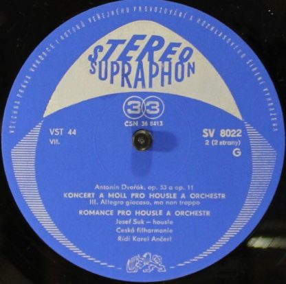Supraphon SV 8022 - Koncert A Moll Pro Housle A Orchestr, Op. 53 - Image 4