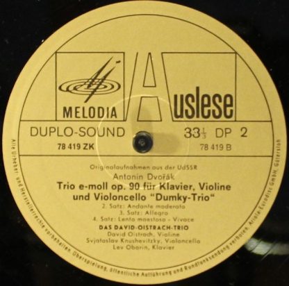 Eurodisc 78 419 ZK - Dumky-Trio - Klaviertrio E-Moll Op. 90 - Image 4