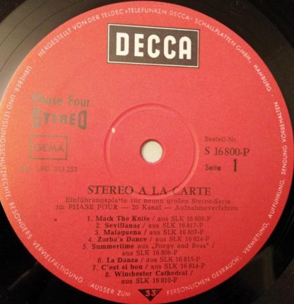 DECCA S 16800-P - Stereo À La Carte - Image 3