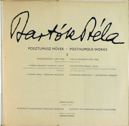 Hungaroton LPX 11314 - Violin Concerto /1907-8/ • Rumanian Dance - Image 3