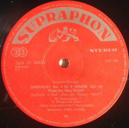 Supraphon SUA ST 50433 - From The New World - Symphony No. 9 In - Image 3