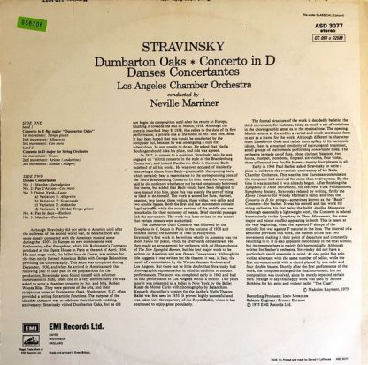 His Master's Voice ASD 3077 - Concerto In D / Danses Concertante - Image 2