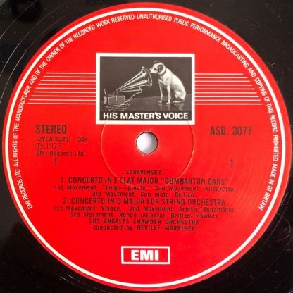 His Master's Voice ASD 3077 - Concerto In D / Danses Concertante - Image 3