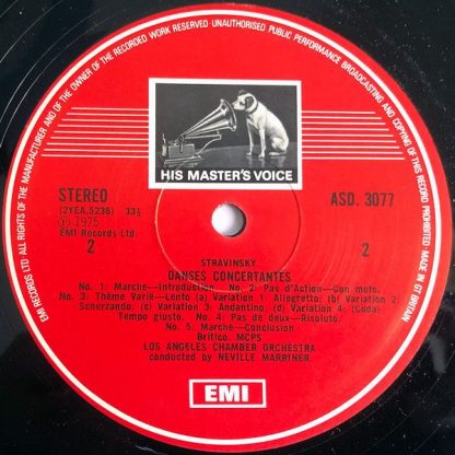 His Master's Voice ASD 3077 - Concerto In D / Danses Concertante - Image 4