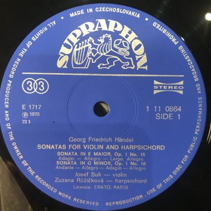 Supraphon 1 11 0864 - Sonatas For Violin And Harpsichord - Image 3