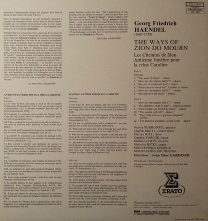 Erato STU 71173 - The Ways Of Zion Do Mourn - Les Chemins De Zio - Image 2