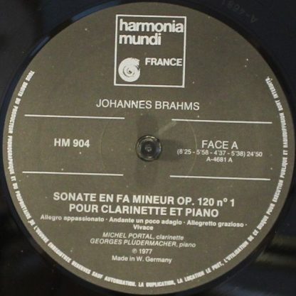 harmonia mundi France B 904 - Sonates Pour Clarinette Et Piano, - Image 3