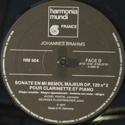 harmonia mundi France B 904 - Sonates Pour Clarinette Et Piano, - Image 4