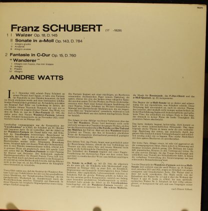 CBS 76375 - Wanderer Fantasy, Op. 15 - Sonata In A Minor, Op. 14 - Image 3