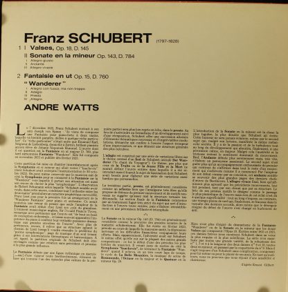 CBS 76375 - Wanderer Fantasy, Op. 15 - Sonata In A Minor, Op. 14 - Image 4