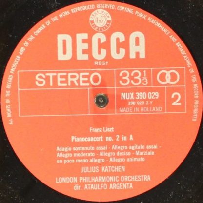 DECCA NUX 390 029 - Pianoconcerten No.1 En No.2 - Image 3