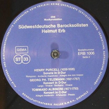 ERB Musikproduktion ERB 1006 - Purcell - Telemann - Händel - Alb - Image 4