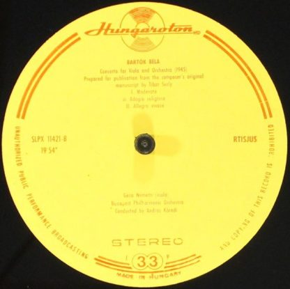 Hungaroton SLPX 11421 - Piano Concerto No 3. / Viola Concerto - Image 5