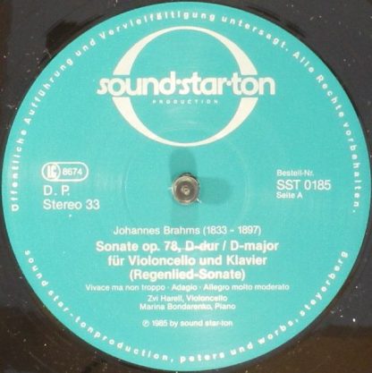 Sound-Star-Ton SST 0188 - Zvi Harell Violoncello - Marina Bondar - Image 3