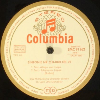 EMI SMC 91 632 - II. Sinfonie / Tragische Ouvertüre Op. 81 - Image 4