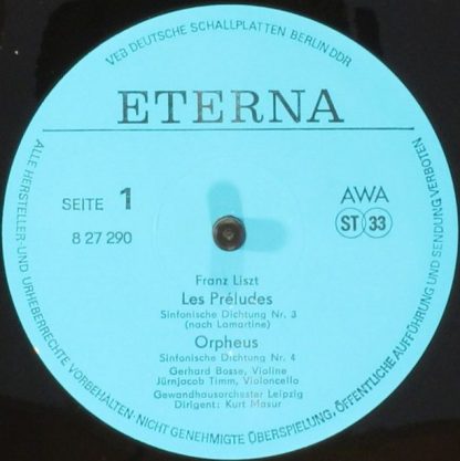 Eterna 8 27 290 - Les Préludes / Orpheus / Tasso - Image 3