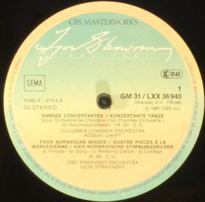 CBS Masterworks GM 31 - Agon • Danses Concertantes/ Suite: L'His - Image 5