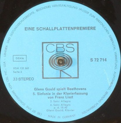 CBS S 72 714 - Eine Schallplattenpremiere - Glenn Gould Spielt B - Image 4