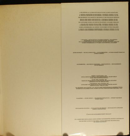 Hungaroton SLPX 11655 - Sonata For Violin And Piano No. 1 / Sona - Image 3