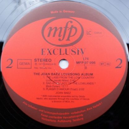 Music For Pleasure 176MFP97996/97 - The Joan Baez Lovesong Album - Image 7