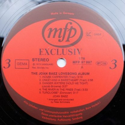 Music For Pleasure 176MFP97996/97 - The Joan Baez Lovesong Album - Image 8