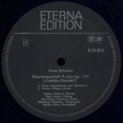 Eterna 8 25 873 - Klavierquintett A-dur Op. 114 (Forellen-Quinte - Image 4