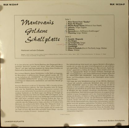 DECCA BLK 16224-P - Mantovani's Goldene Schallplatte - Image 2