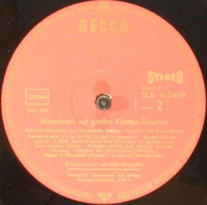 DECCA BLK 16224-P - Mantovani's Goldene Schallplatte - Image 4