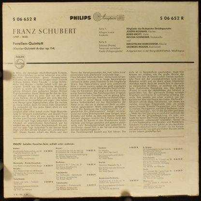 Philips S 06 652 R - Forellen-Quintett (Klavierquintett A-Dur Op - Image 2