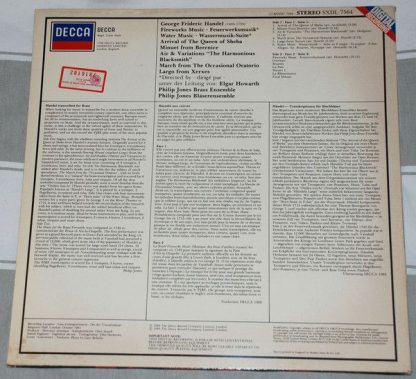 DECCA SXDL 7564 - Fireworks Music / Water Music-Suite - Image 2