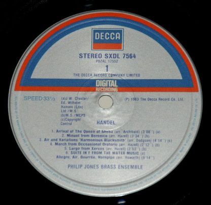 DECCA SXDL 7564 - Fireworks Music / Water Music-Suite - Image 3