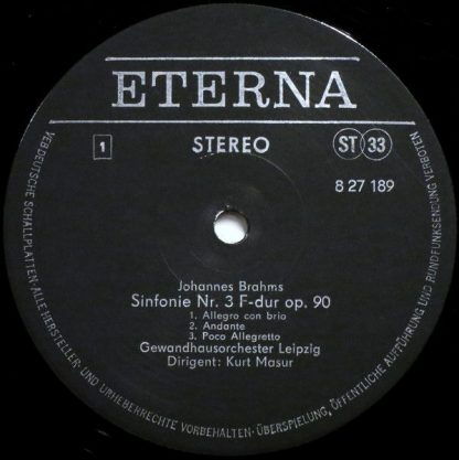 Eterna 8 27 189 - Sinfonie Nr. 3 F-dur Op. 90 / Tragische Ouvert - Image 3