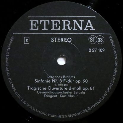 Eterna 8 27 189 - Sinfonie Nr. 3 F-dur Op. 90 / Tragische Ouvert - Image 4