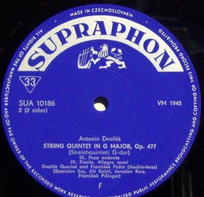Supraphon SUA 10186 - String Quintet In G Major - Image 3