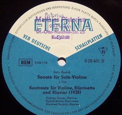 Eterna 8 20 401 - Sonate Für Solo-Violine / Kontraste Für Violin - Image 3