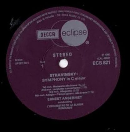 DECCA ECS 821 - Symphony In C Major / Symphonies Of Wind Instrum - Image 2