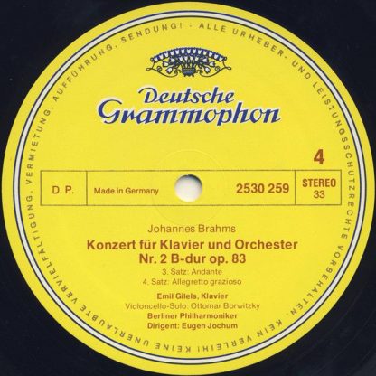 Deutsche Grammophon 2530 259 - Klavierkonzert Nr. 2 B-dur, Opus - Image 4