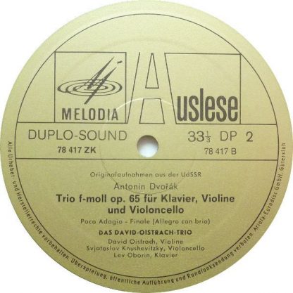 Eurodisc 78 417 ZK - Klaviertrio F-Moll Op. 65 - Image 4