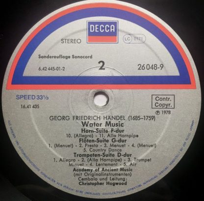 DECCA 26 048-9 - Wassermusik - Image 4