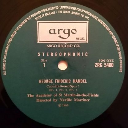 Argo ZRG 5400 - Concertos For Wind And Strings Opus 3 - Image 3