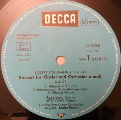 DECCA 26 040-6 - Klavierkonzert A-moll / Klavierkonzert A-moll - Image 3