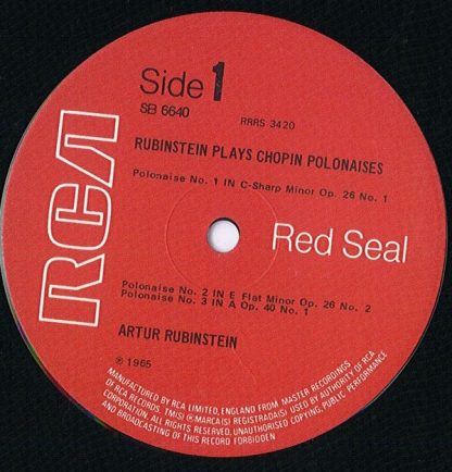 RCA Red Seal SB 6640 - Rubinstein Plays Chopin Polonaises - Image 3